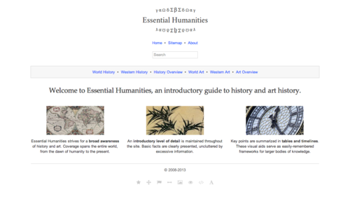Essential Humanities - An introductory guide to history and art history, covering all periods and world regions.